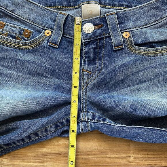 TRUE RELIGION 26 NWOT Skinny Gold Arrow Big T Low Rise Embroidered Y2K Jeans - Picture 13 of 16